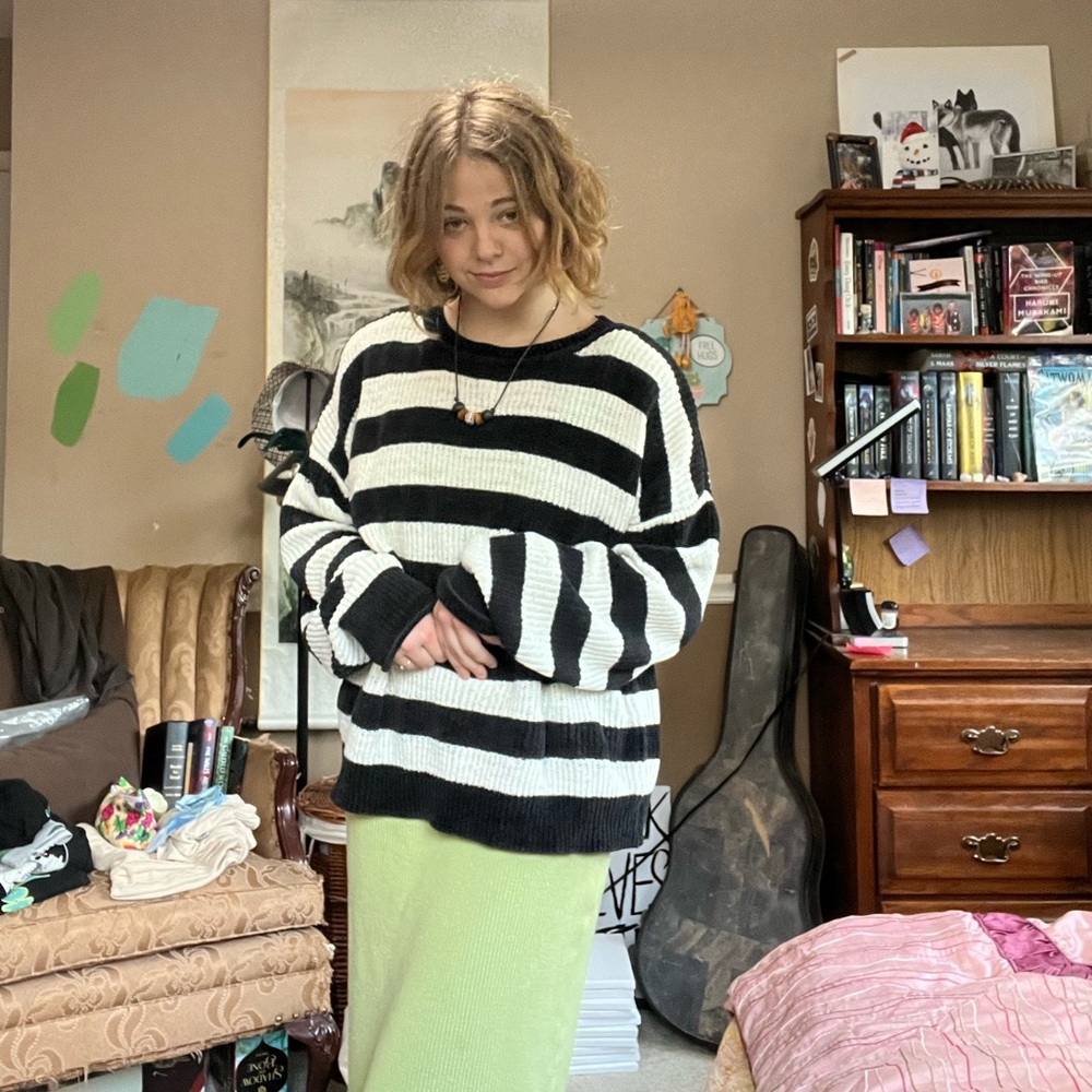 Black and white stripped sweater
